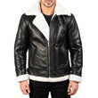 M-MLJ-01 MEN'S BLACK QUILTED LEATHER BIKER JACKET