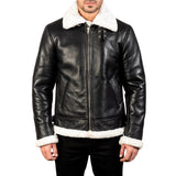 M-MLJ-01 MEN'S BLACK QUILTED LEATHER BIKER JACKET