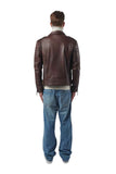 MEN'S BROWN QUILTED LEATHER BIKER JACKET