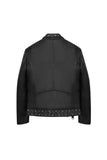 MEN'S REFINED BIKER BLACK LEATHER JACKET STUDDED