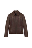 MEN'S BROWN LEATHER WESTERN YOKE JACKET