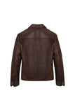 MEN'S BROWN LEATHER WESTERN YOKE JACKET