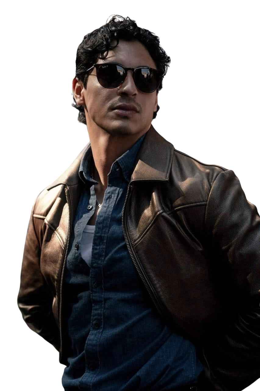 MEN'S BROWN LEATHER WESTERN YOKE JACKET