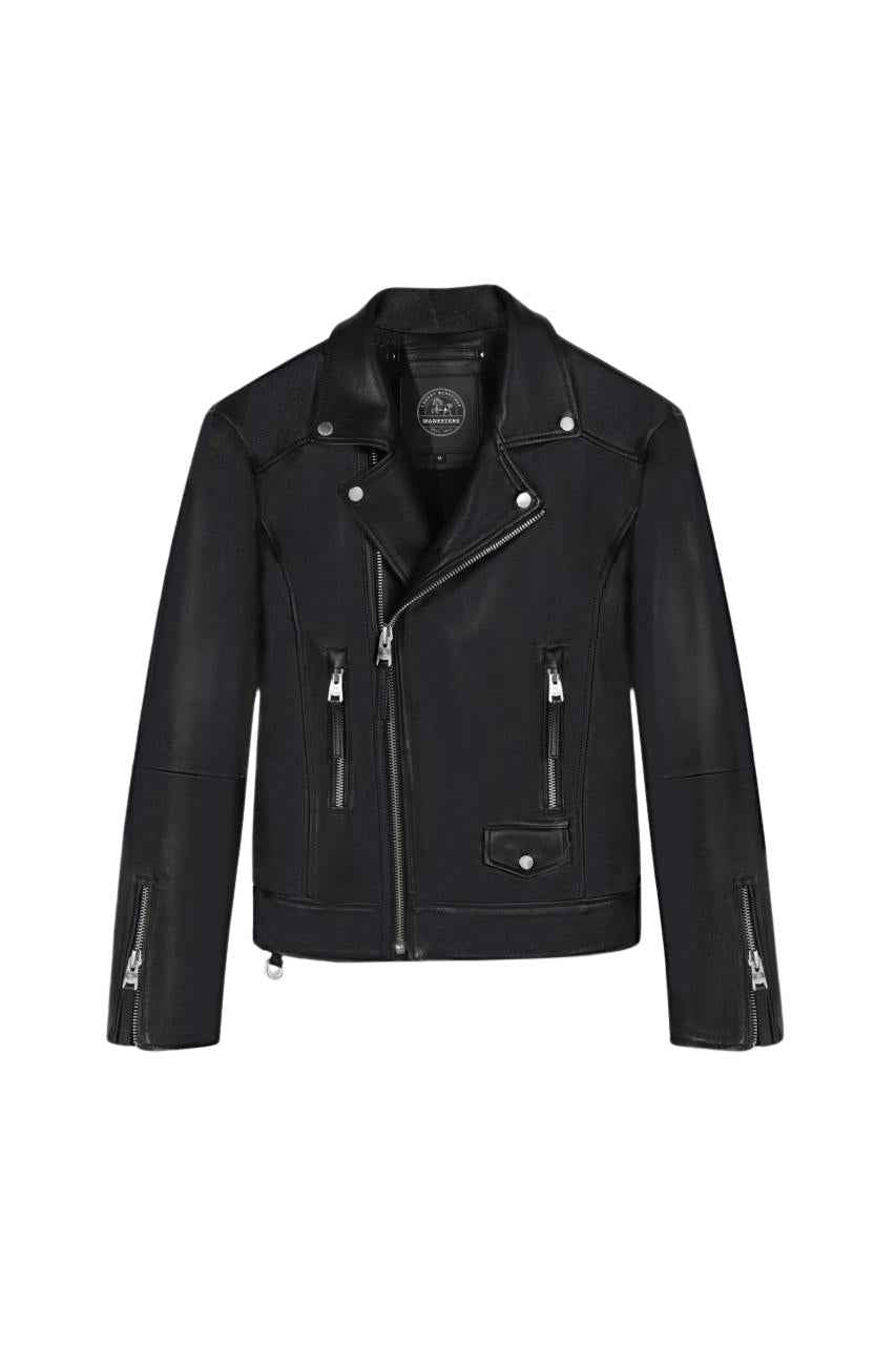 MEN'S V-FIT RENEGADE BLACK LEATHER JACKET