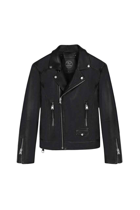 MEN'S V-FIT RENEGADE BLACK LEATHER JACKET