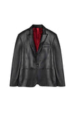 MEN'S OIL BLACK LEATHER BLAZER JACKET