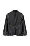 MEN'S OIL BLACK LEATHER BLAZER JACKET
