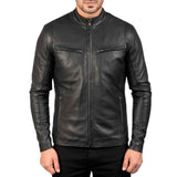 MEN'S BLACK LEATHER CAFE RACER JACKET