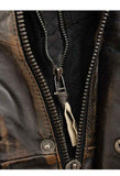 MEN'S VINTAGE DISTRESSED BROWN LEATHER JACKET