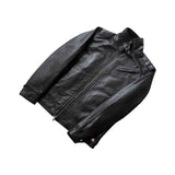 MEN'S BLACK LEATHER CAFE RACER BIKER JACKET