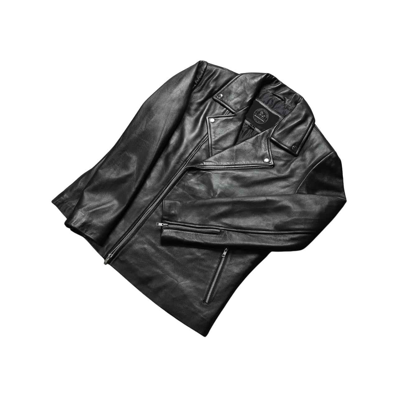 MEN'S ASYMMETRICAL BLACK LEATHER JACKET