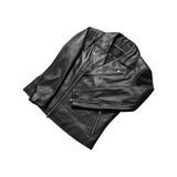 MEN'S ASYMMETRICAL BLACK LEATHER JACKET