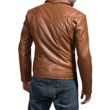MEN’S OLD SCHOOL BROWN LEATHER JACKET
