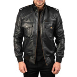 MEN’S AGENT SHADOW BLACK LEATHER JACKET