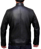 MEN'S REEVES BLACK SHIRT COLLAR VINTAGE BLACK LEATHER JACKET