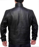 MEN’S CAFE RACER BLACK LEATHER JACKET