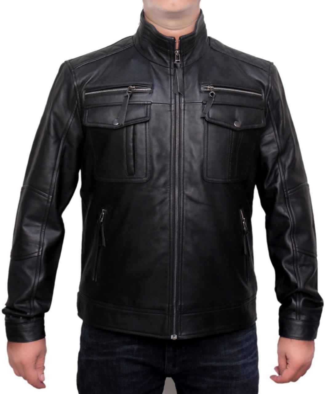 MEN’S CAFE RACER BLACK LEATHER JACKET