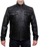 MEN’S CAFE RACER BLACK LEATHER JACKET