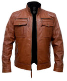 MEN’S CAFE RACER BROWN LEATHER JACKET