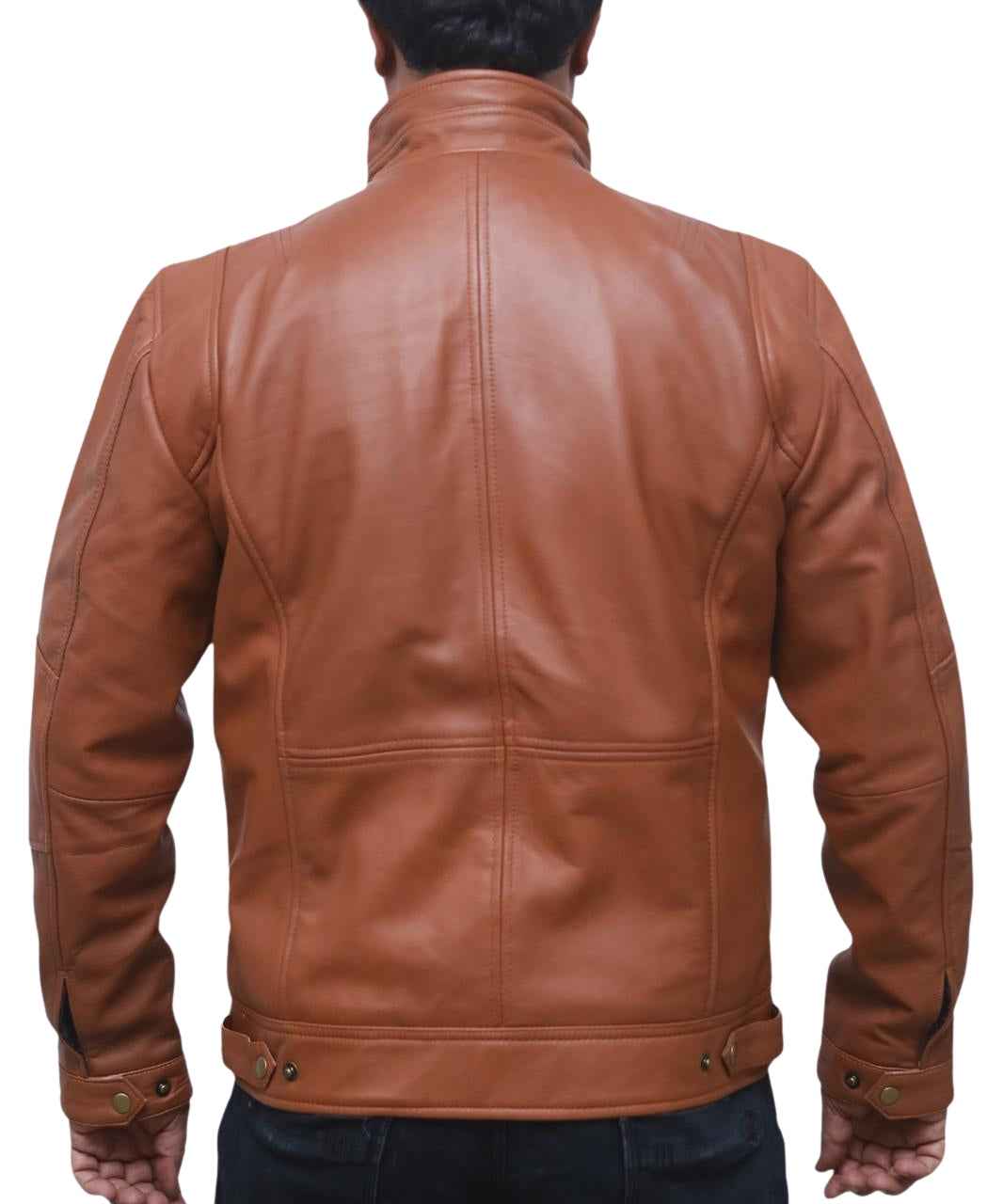 MEN’S CAFE RACER BROWN LEATHER JACKET