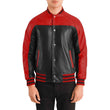 MEN'S BLACK & RED LEATHER VARSITY JACKET