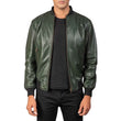 MEN’S FOREST GREEN LEATHER JACKET