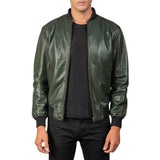 MEN’S FOREST GREEN LEATHER JACKET