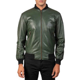 MEN’S FOREST GREEN LEATHER JACKET