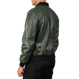 MEN’S FOREST GREEN LEATHER JACKET