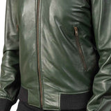 MEN’S FOREST GREEN LEATHER JACKET