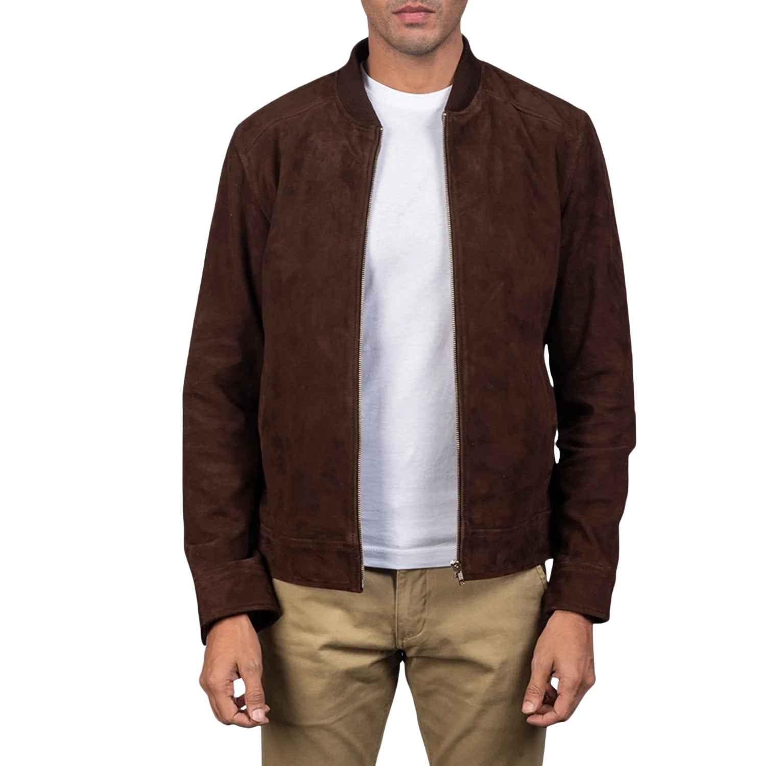 MEN'S MOCHA SUEDE LEATHER JACKET