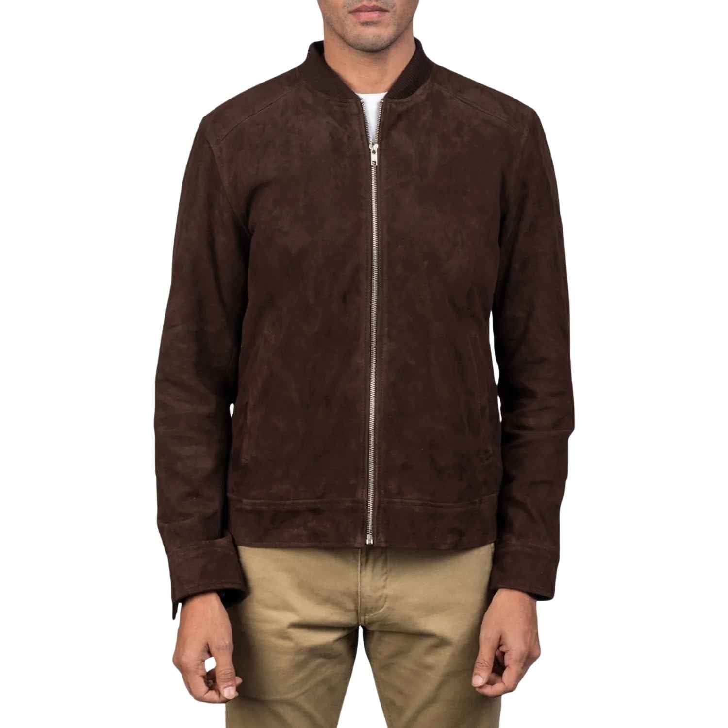 MEN'S MOCHA SUEDE LEATHER JACKET