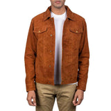 MEN'S STALLON BROWN SUEDE TRUCKER JACKET