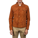 MEN'S STALLON BROWN SUEDE TRUCKER JACKET