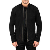 MEN’S CHARCOAL BLACK SUEDE LEATHER JACKET