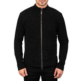 MEN’S CHARCOAL BLACK SUEDE LEATHER JACKET