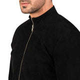 MEN’S CHARCOAL BLACK SUEDE LEATHER JACKET