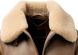 WOMEN'S BROWN LEATHER AVIATOR SHEARLING BOMBER JACKET