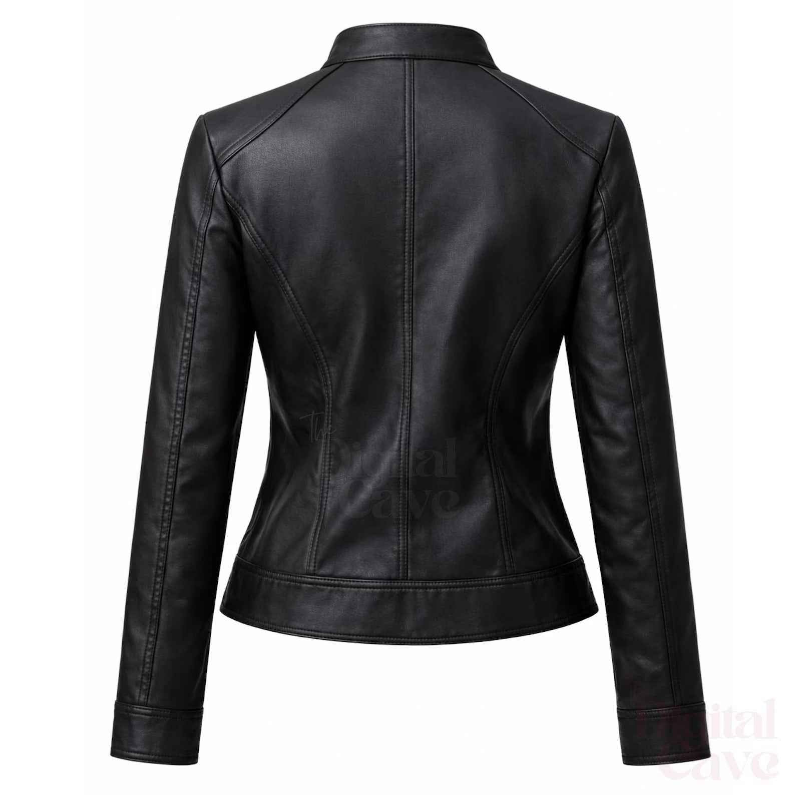 WOMEN'S CLASSIC BLACK LEATHER BIKER JACKET